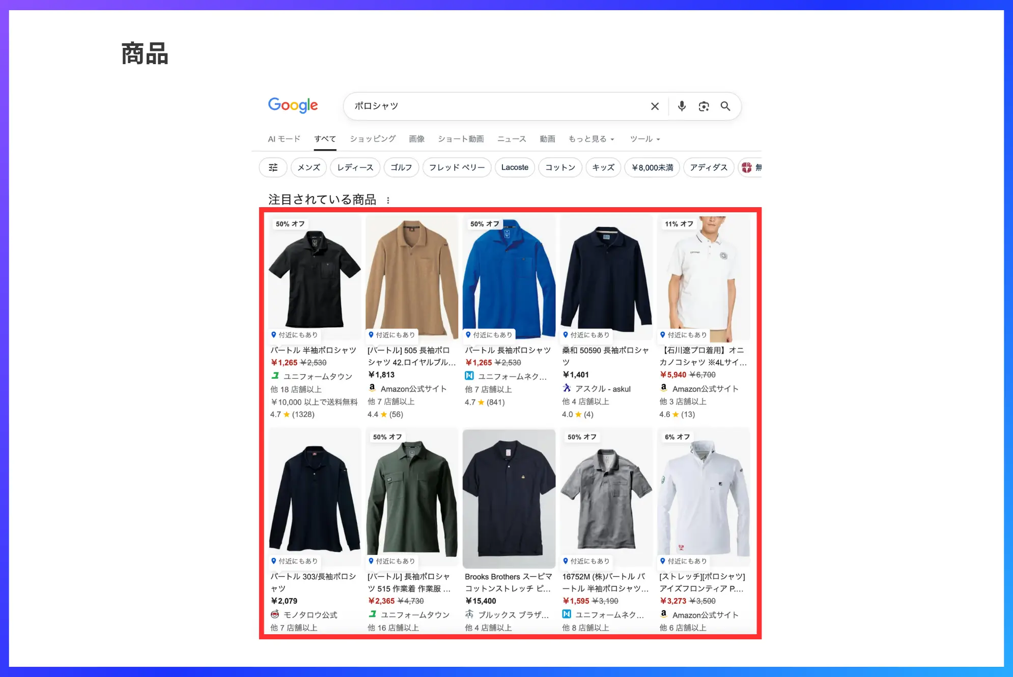 商品画像の表示