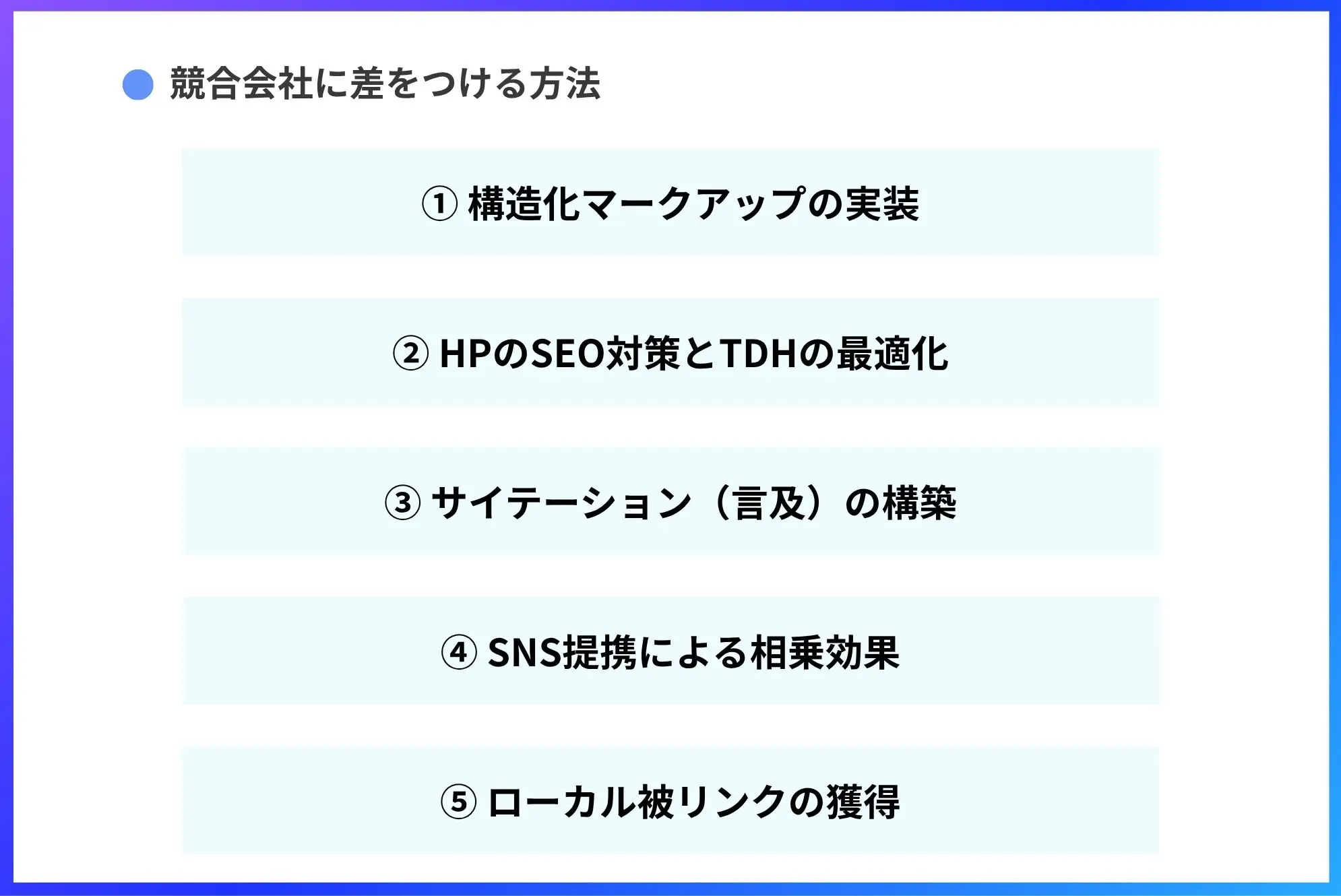 競合会社に差をつける方法