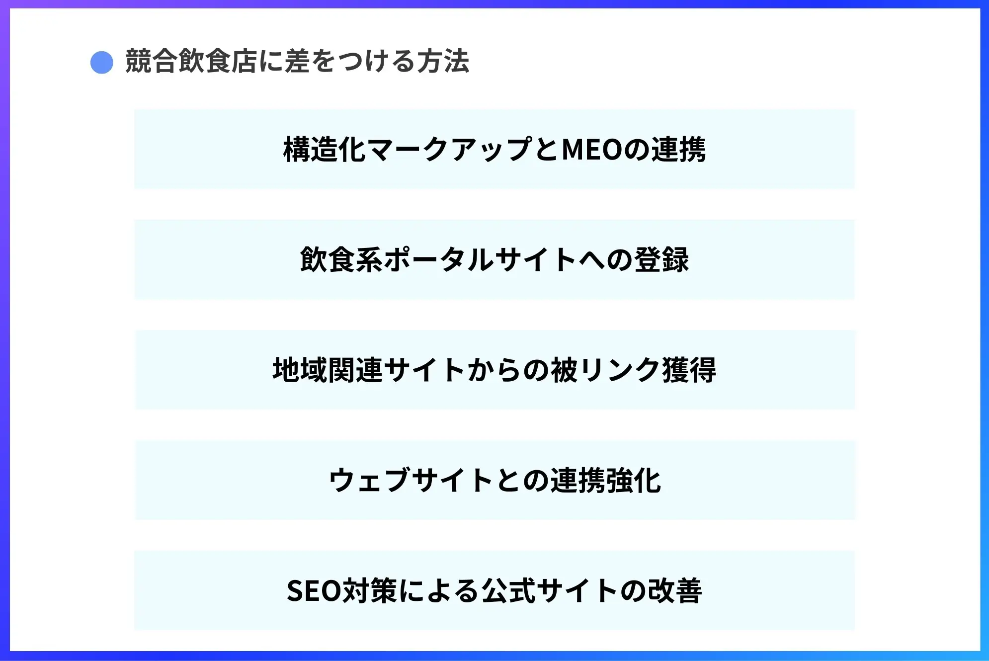 競合飲食店に差をつける方法