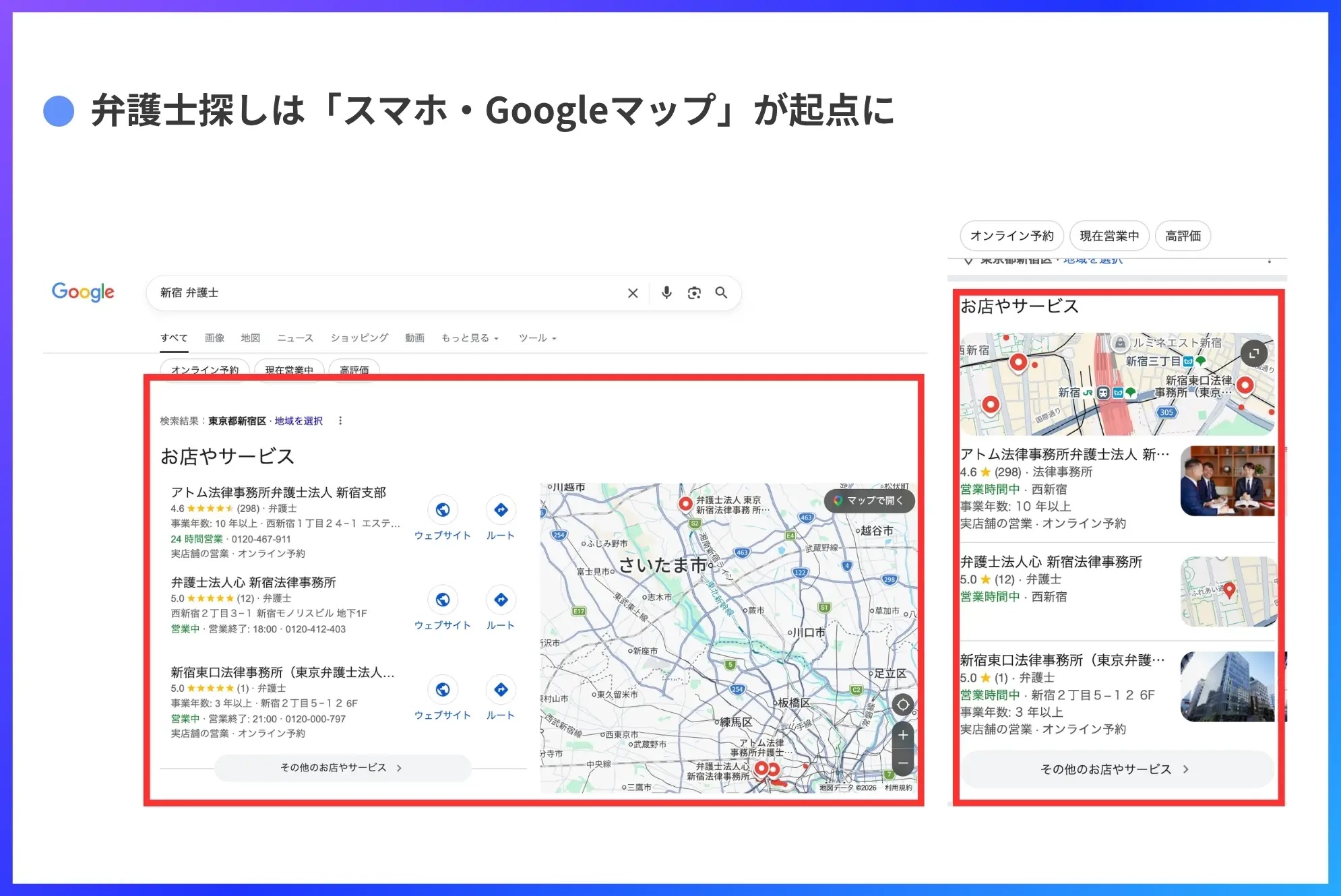 弁護士探しは「スマホ・Googleマップ」が起点に